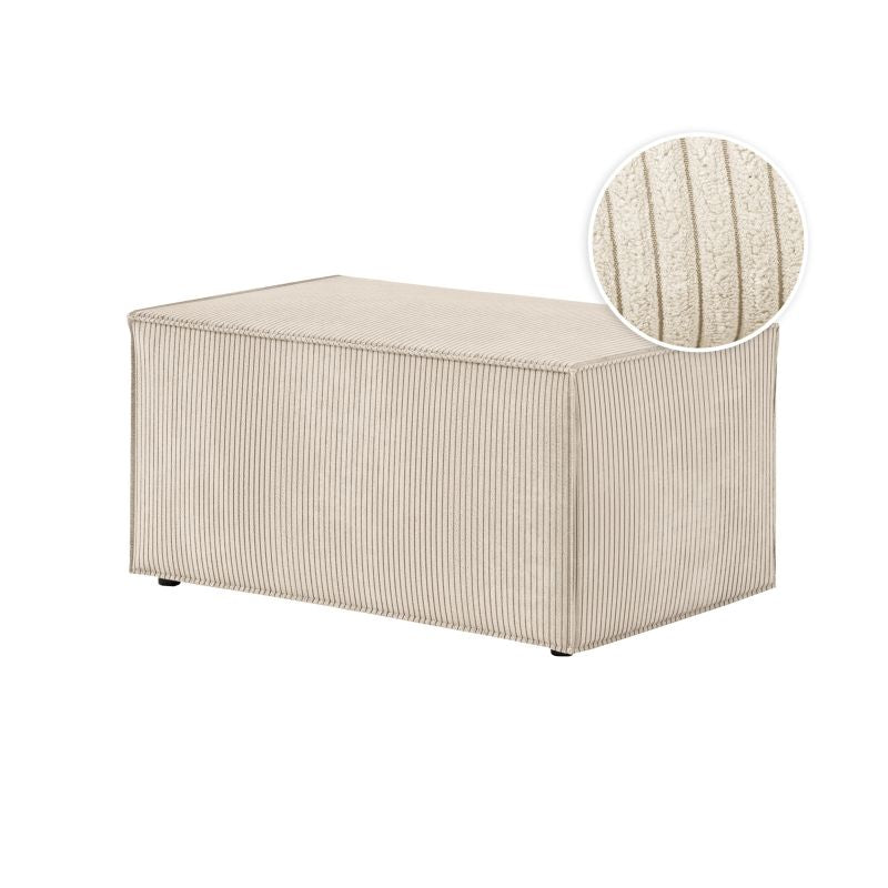 ZENTARA - Pouf en velours côtelé - Beige