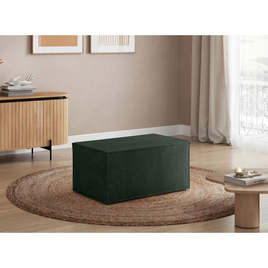 ZENTARA - Pouf en velours côtelé - Vert foncé