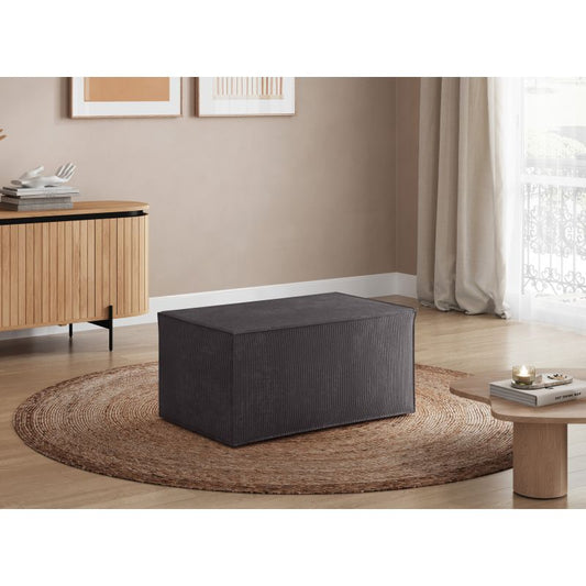 ZENTARA - Pouf en velours côtelé - Gris foncé