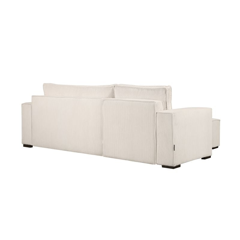 ATLAS - Canapé d'angle convertible réversible en velours cotelé - Beige