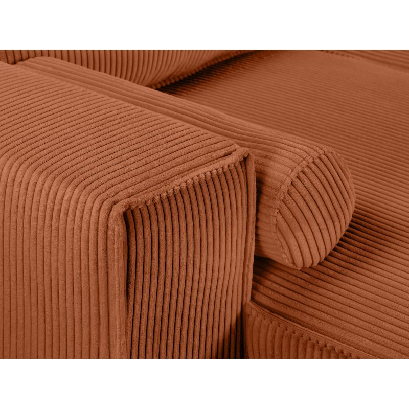 ATLAS - Canapé d'angle convertible réversible en velours cotelé - Terracotta