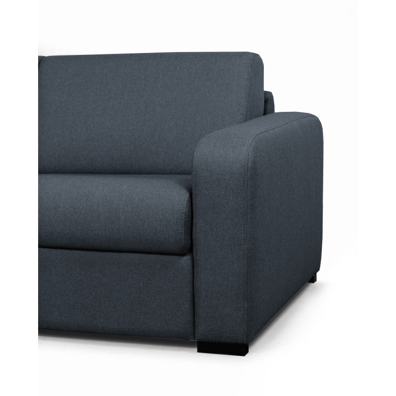 DYLAN - Canapé convertible système couchage express 3 places en tissu - Bleu foncé