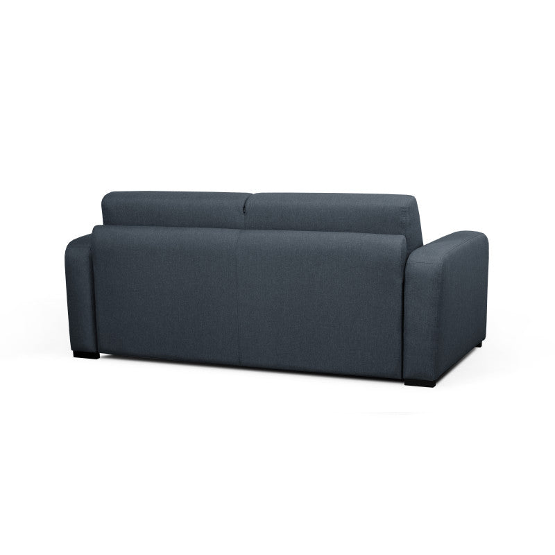 DYLAN - Canapé convertible système couchage express 3 places en tissu - Bleu foncé