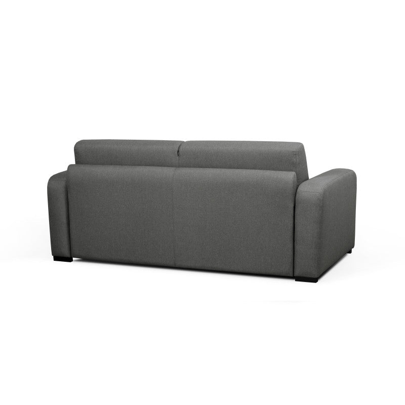 DYLAN - Canapé convertible système couchage express 3 places en tissu - Gris foncé