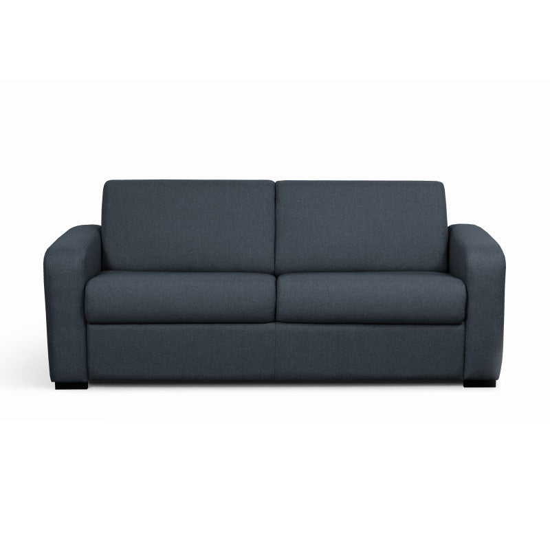 DYLAN - Canapé convertible système couchage express 3 places en tissu - Bleu foncé