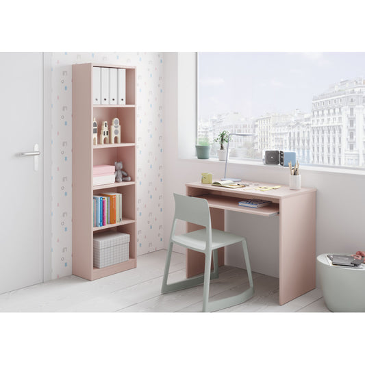 KOYA - Bureau avec tablette extractible L90 cm - Rose