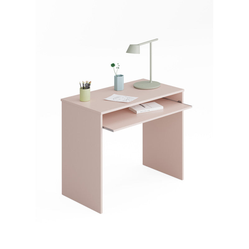 KOYA - Bureau avec tablette extractible L90 cm - Rose