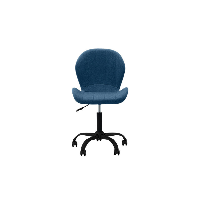 ESTEL - Fauteuil de bureau en tissu avec pieds noirs - Bleu pétrole