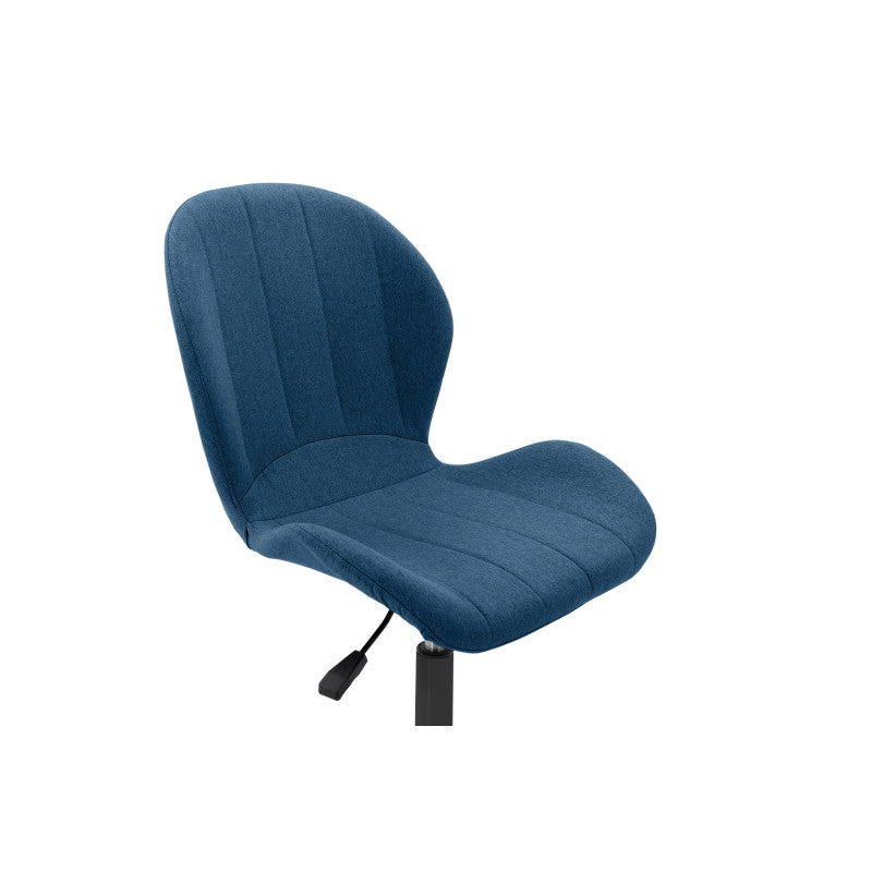 ESTEL - Fauteuil de bureau en tissu avec pieds noirs - Bleu pétrole