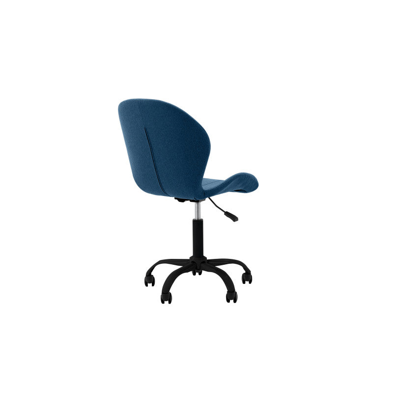 ESTEL - Fauteuil de bureau en tissu avec pieds noirs - Bleu pétrole