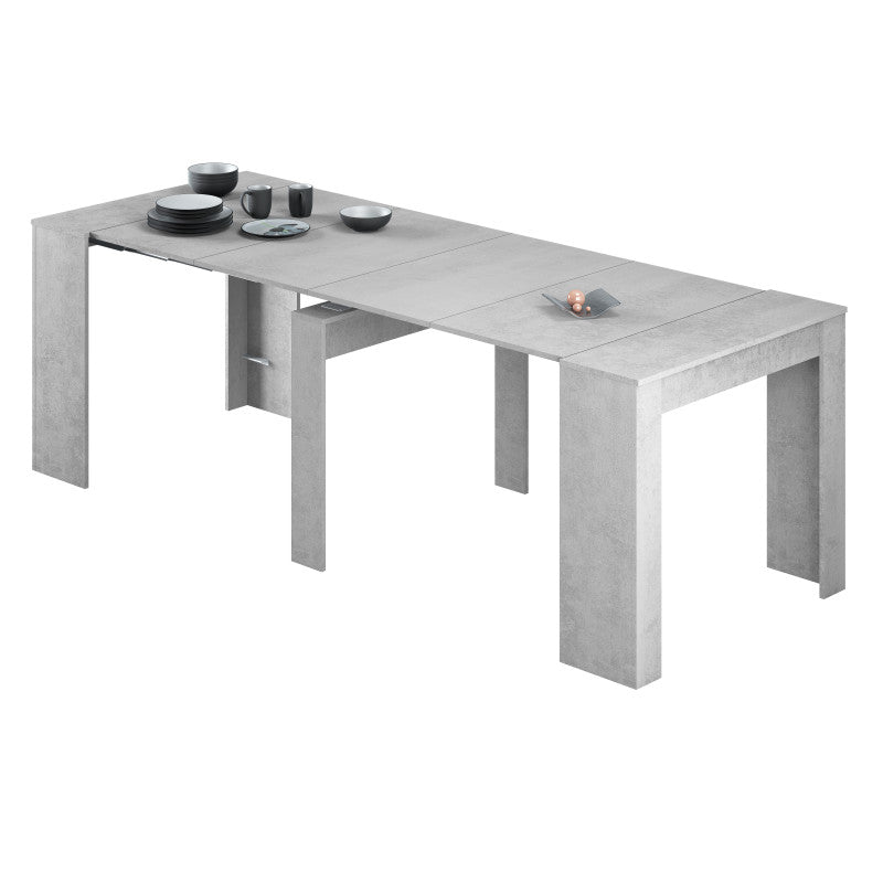 EXTENZO - Table à manger extensible L51/237 cm - Béton