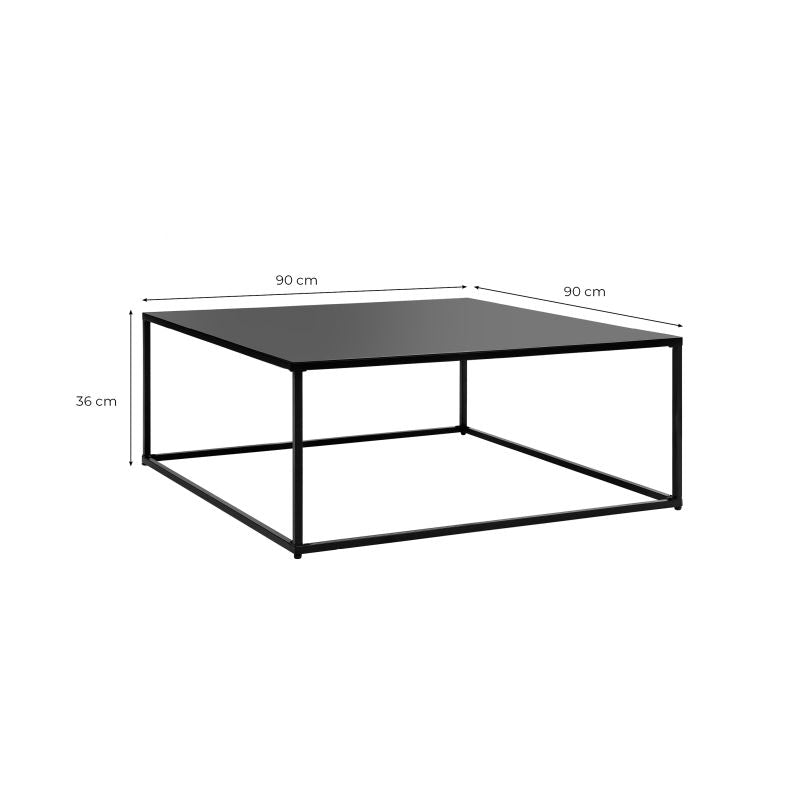 DEX - Table basse carrée en métal - Noir