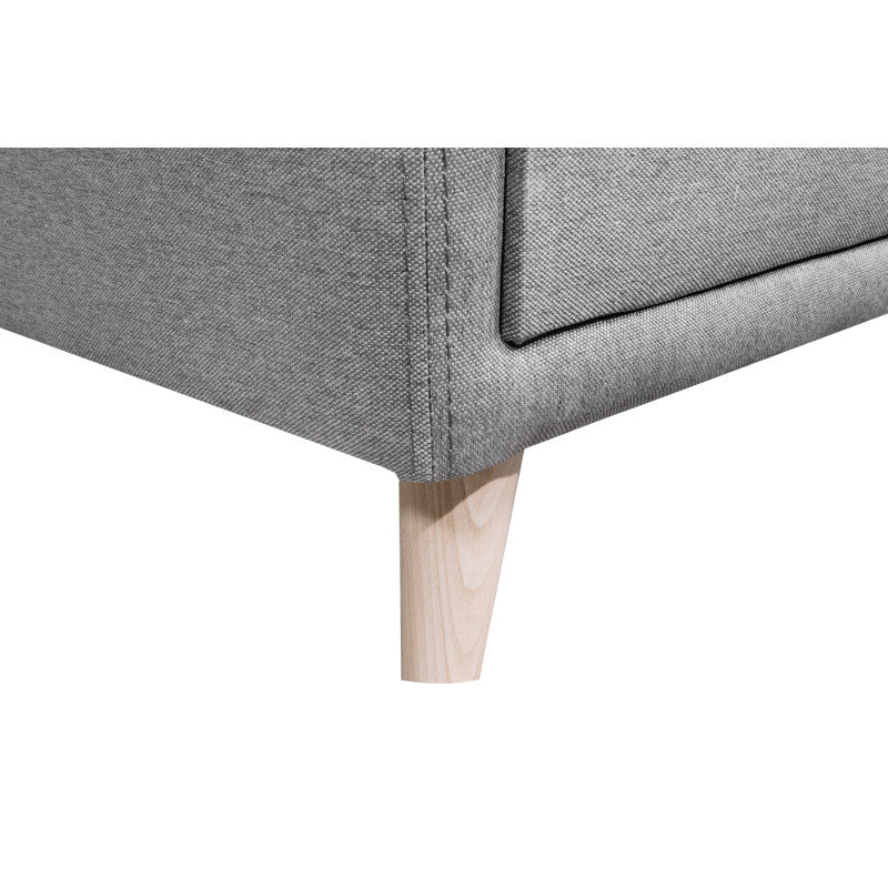 FORTY - Canapé d'angle convertible en tissu et pieds bois - Gris