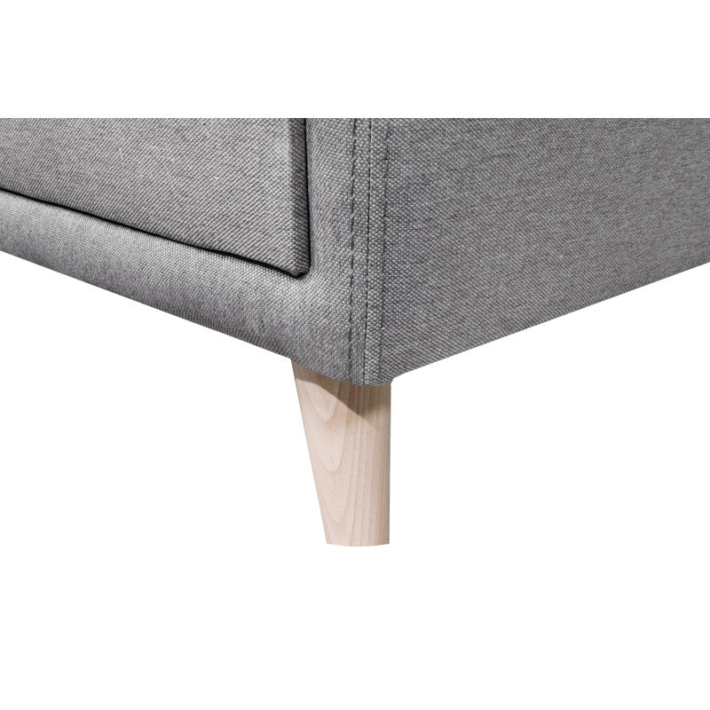 FORTY - Canapé d'angle convertible en tissu et pieds bois - Gris