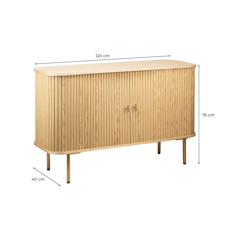 OYA - Buffet 120cm en bois et laiton - Bois