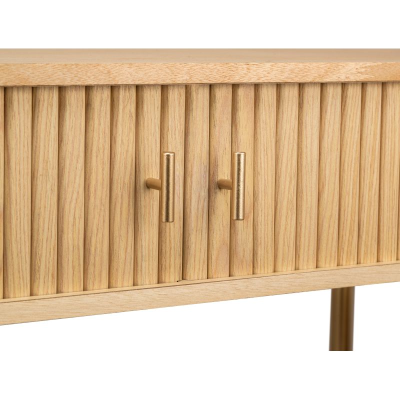 OYA - Bureau 120cm en bois et laiton - Bois