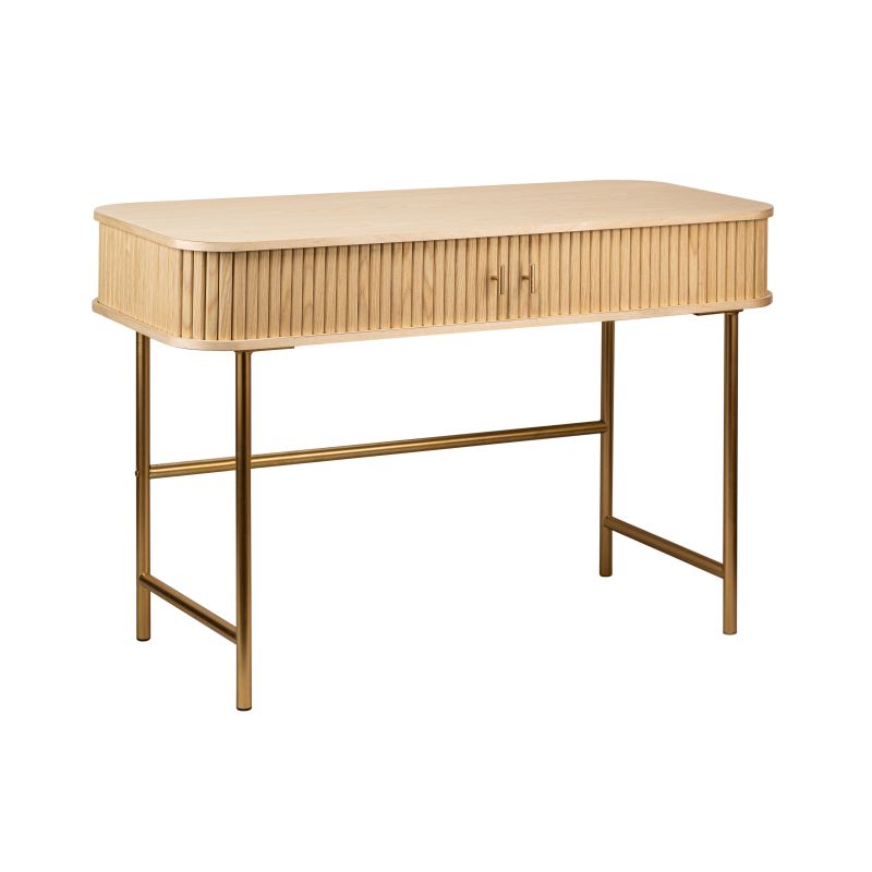 OYA - Bureau 120cm en bois et laiton - Bois