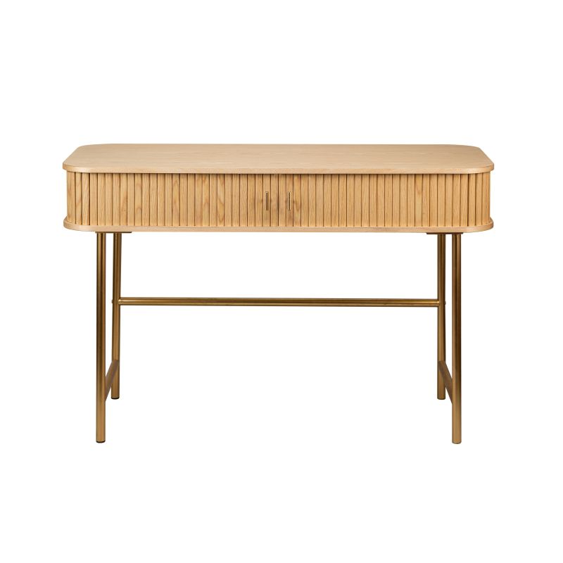 OYA - Bureau 120cm en bois et laiton - Bois