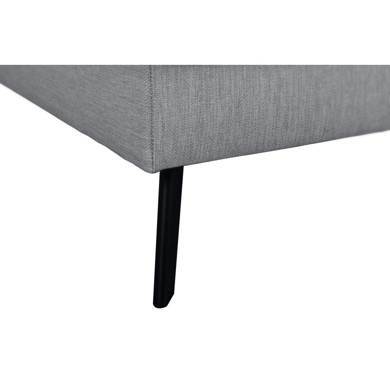 ORION - Canapé d'angle convertible 2 coffres en tissu et pieds en métal noir - Gris clair