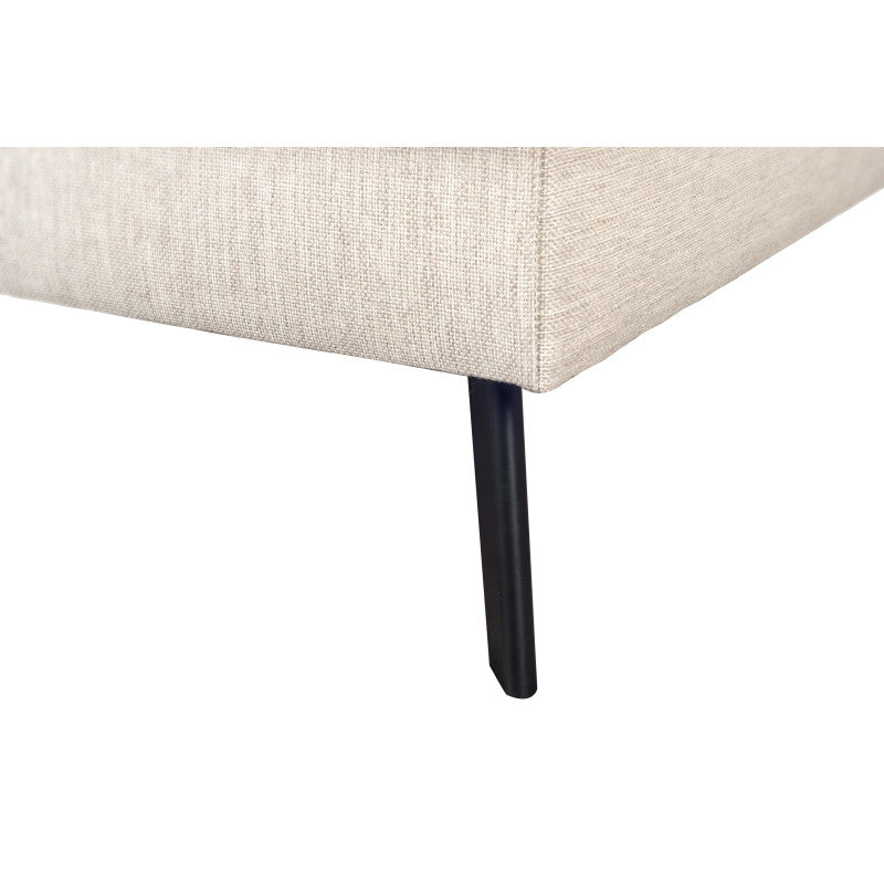 ORION - Canapé d'angle convertible 2 coffres en tissu et pieds en métal noir - Beige