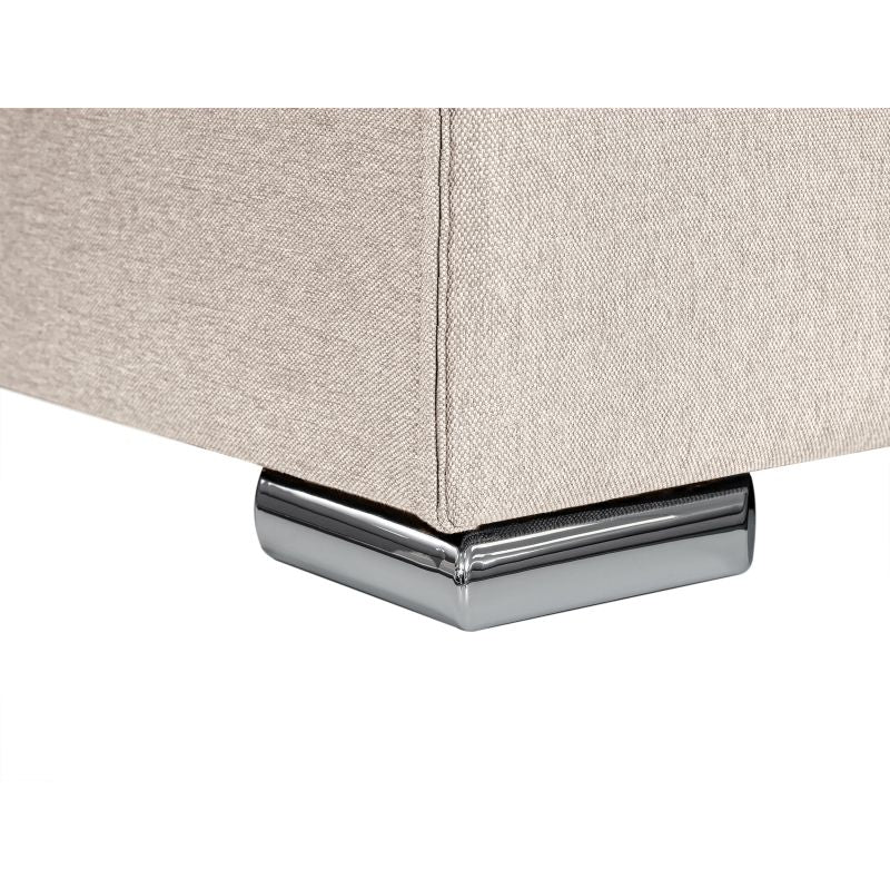 MILO - Canapé d'angle convertible avec coffre en tissu - Beige