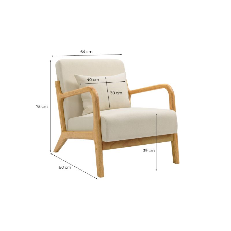 JUNO - Fauteuil scandinave - Beige