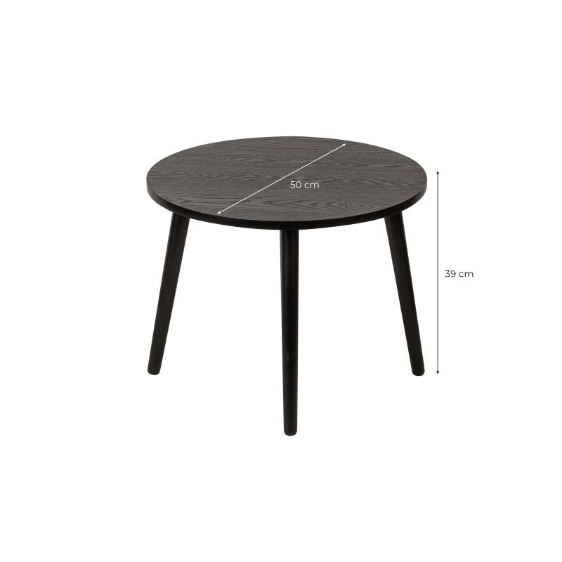 JUNO - Table basse ronde en bois - Noir