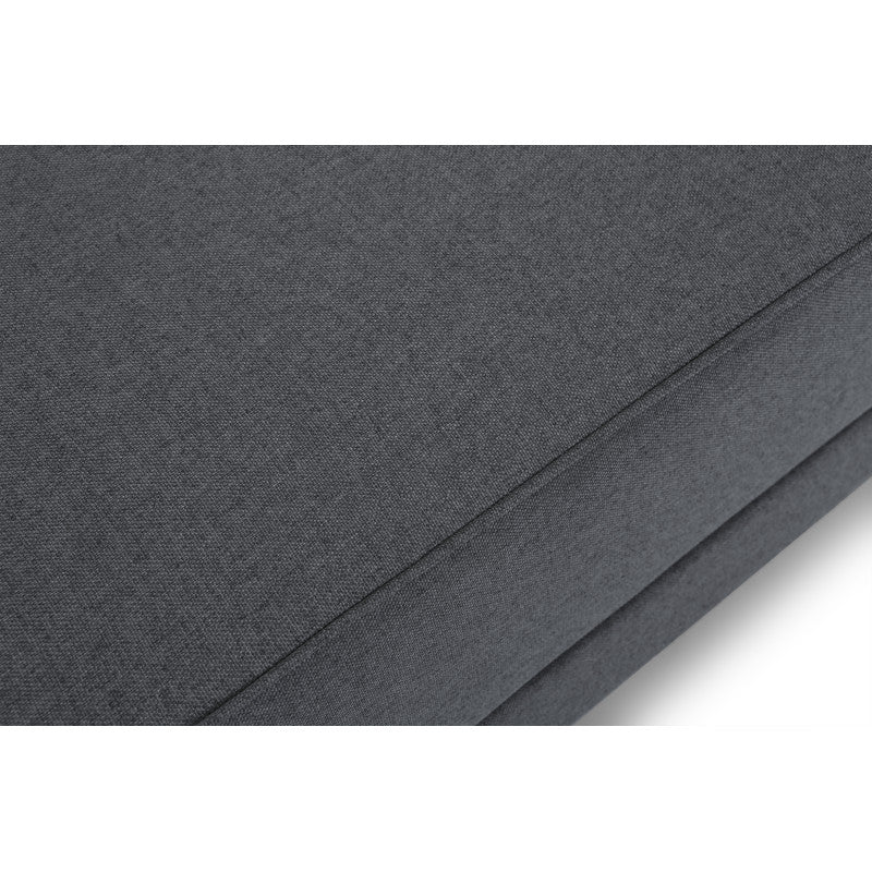 KAPITO - Canapé d'angle réversible convertible en tissu avec pieds bois clair - Gris foncé