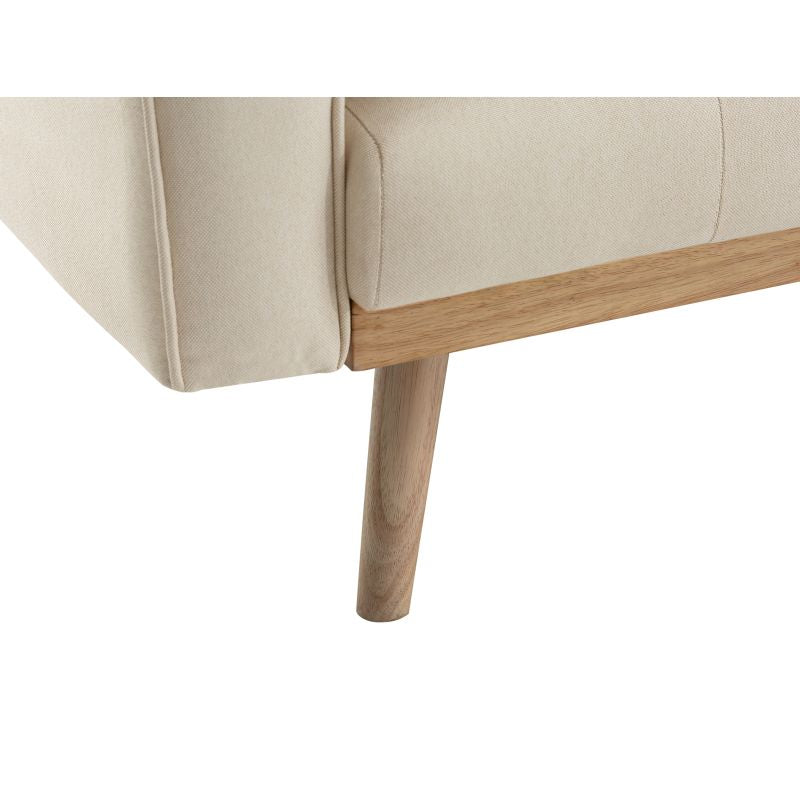 KENDY - Canapé droit convertible style sandinave 3 places en tissu - Beige