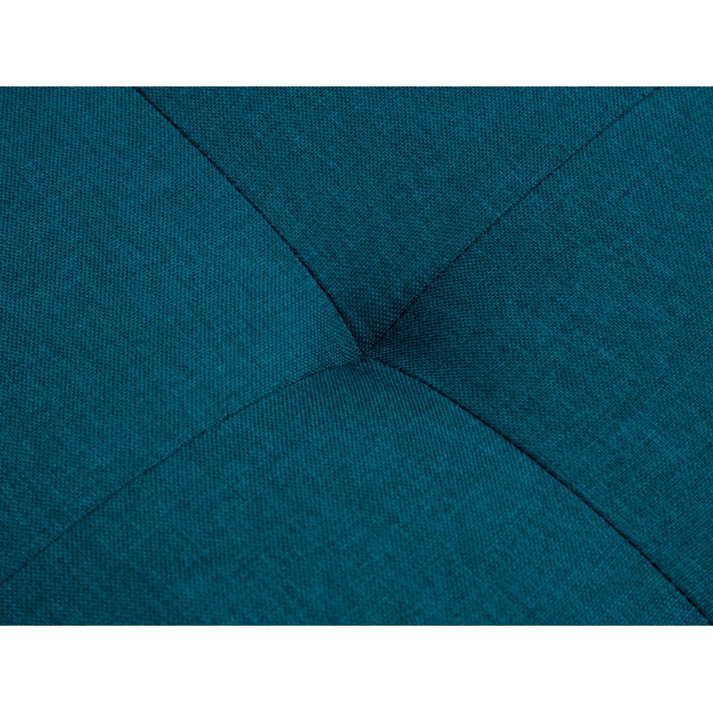 KENDY - Canapé droit convertible style sandinave 3 places en tissu - Bleu pétrole