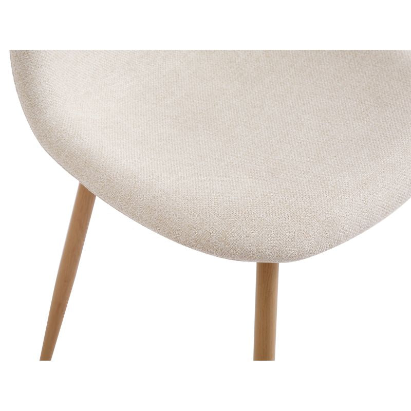 KASE - Lot de 4 chaises scandinave en tissu - Beige