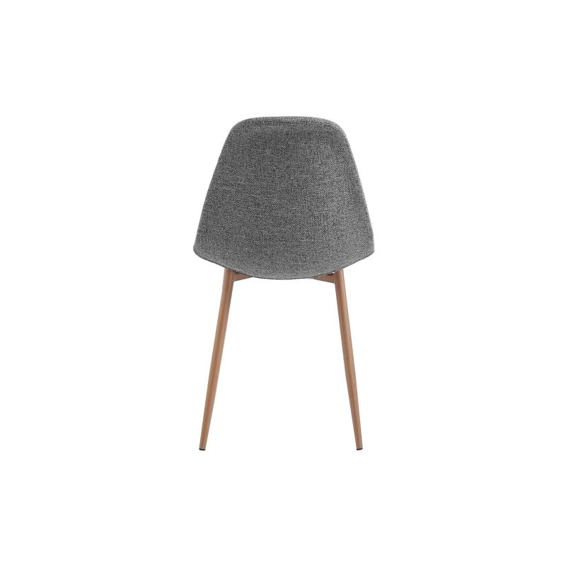 KASE - Lot de 4 chaises scandinave en tissu - Gris