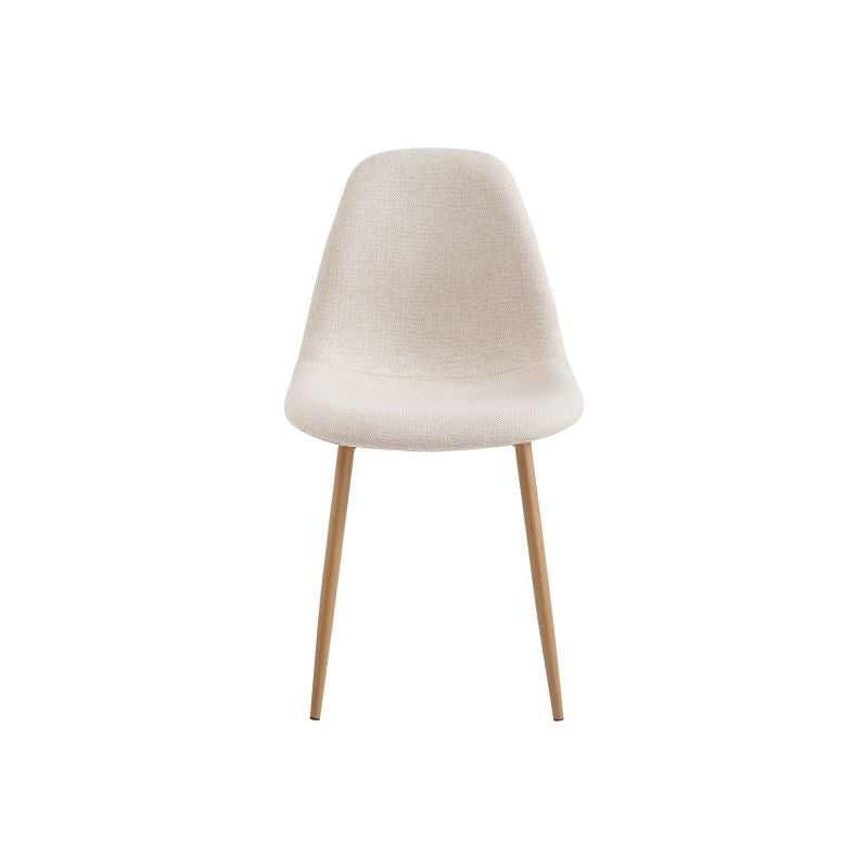 KASE - Lot de 4 chaises scandinave en tissu - Beige