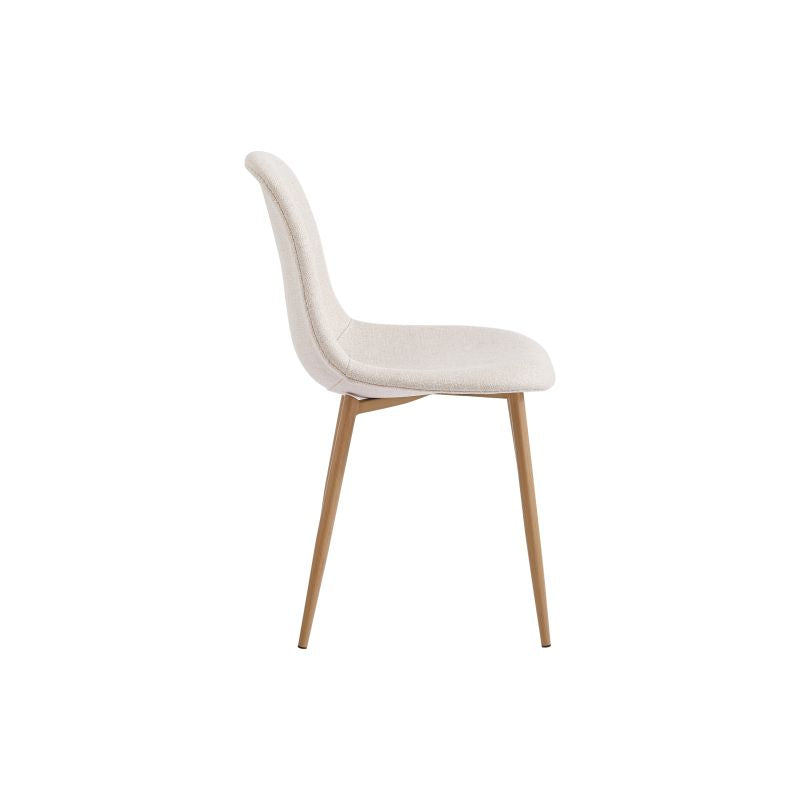 KASE - Lot de 4 chaises scandinave en tissu - Beige