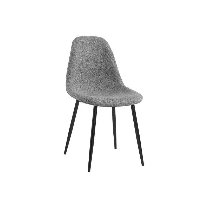 KASE - Lot de 4 chaises scandinave en tissu - Gris