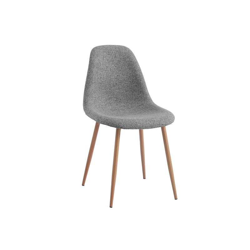 KASE - Lot de 4 chaises scandinave en tissu - Gris