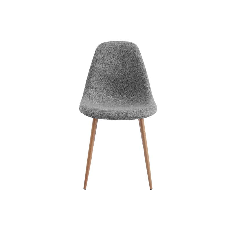 KASE - Lot de 4 chaises scandinave en tissu - Gris