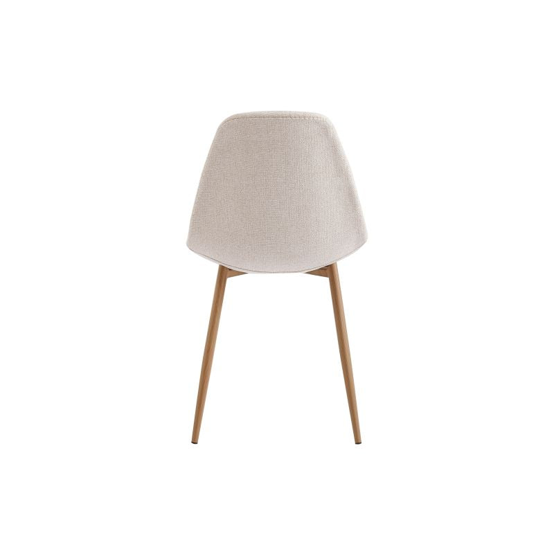 KASE - Lot de 4 chaises scandinave en tissu - Beige