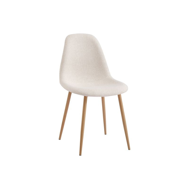 KASE - Lot de 4 chaises scandinave en tissu - Beige