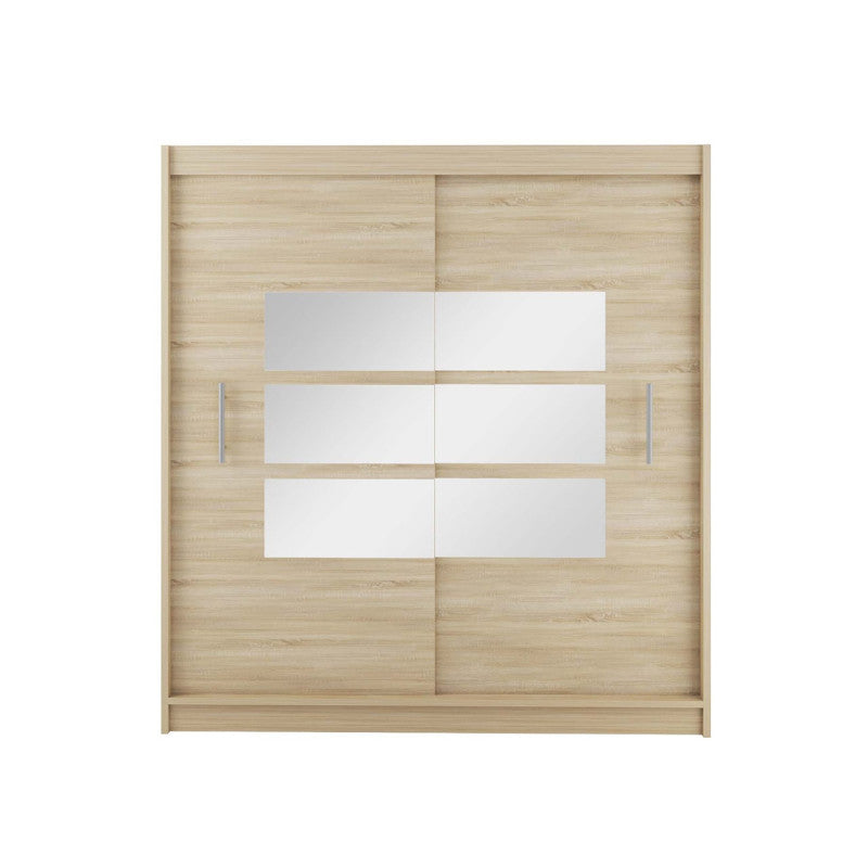 KOOP - Armoire 2 portes avec miroir L180 x H215 - Bois