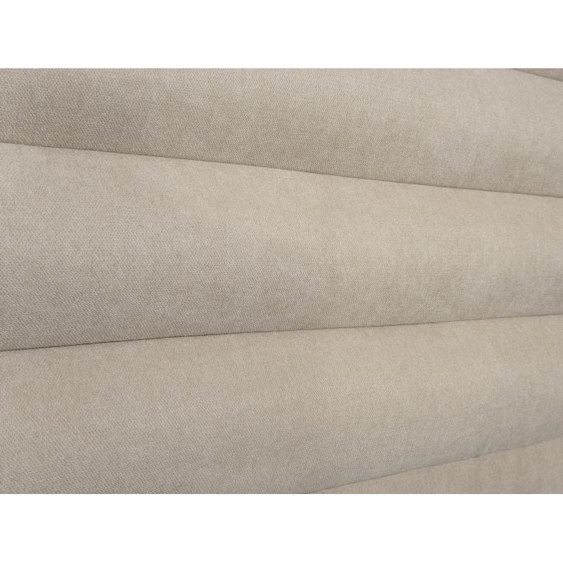 LIZOR - Tête de lit aspect bombé en tissu - Beige - 140 cm