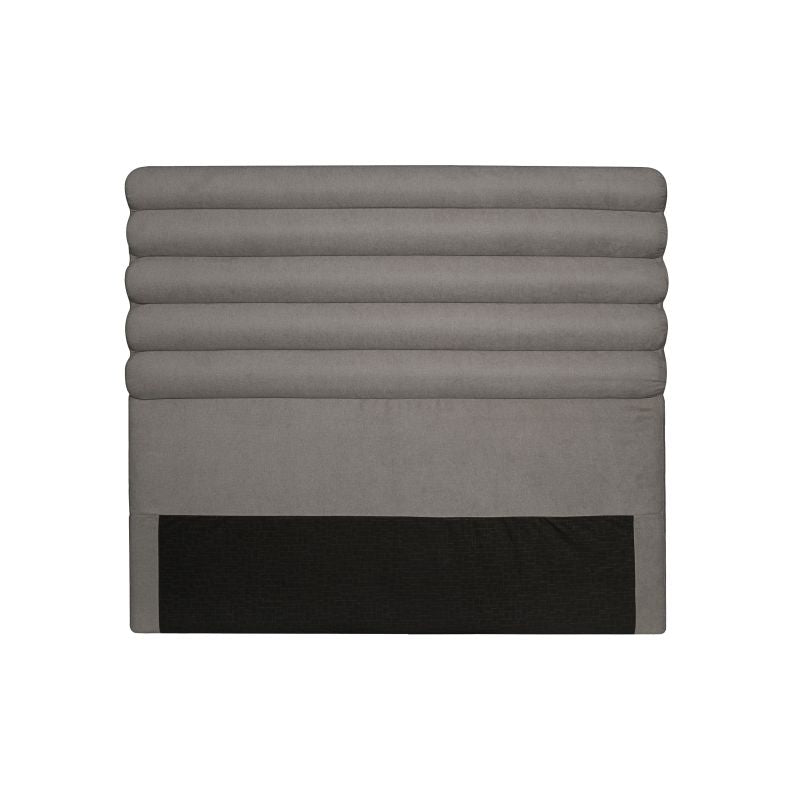 LIZOR - Tête de lit aspect bombé en tissu - Gris - 140 cm