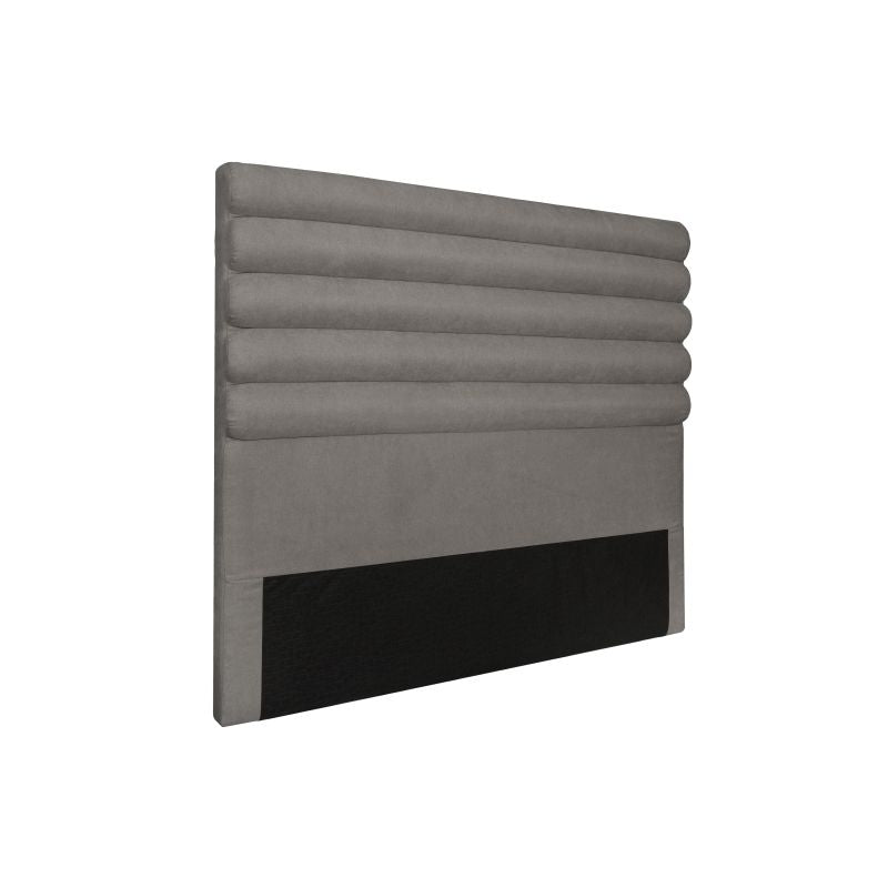 LIZOR - Tête de lit aspect bombé en tissu - Gris - 140 cm