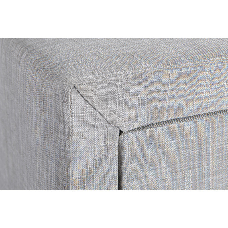 LODRY - Table de chevet en tissu - Gris clair