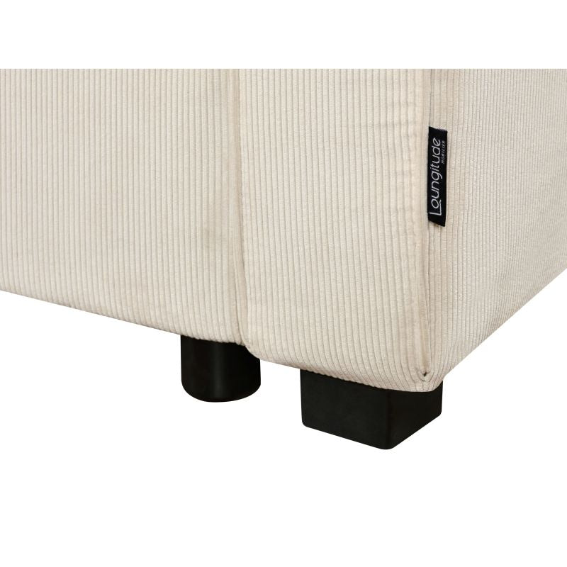 LEONIE - Canapé droit convertible en velours cotelé fin - Beige