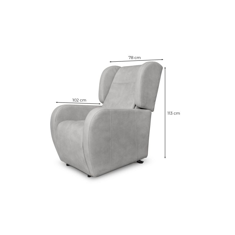 TIF - Fauteuil de relaxation électrique avec releveur en tissu imitation cuir - Gris clair