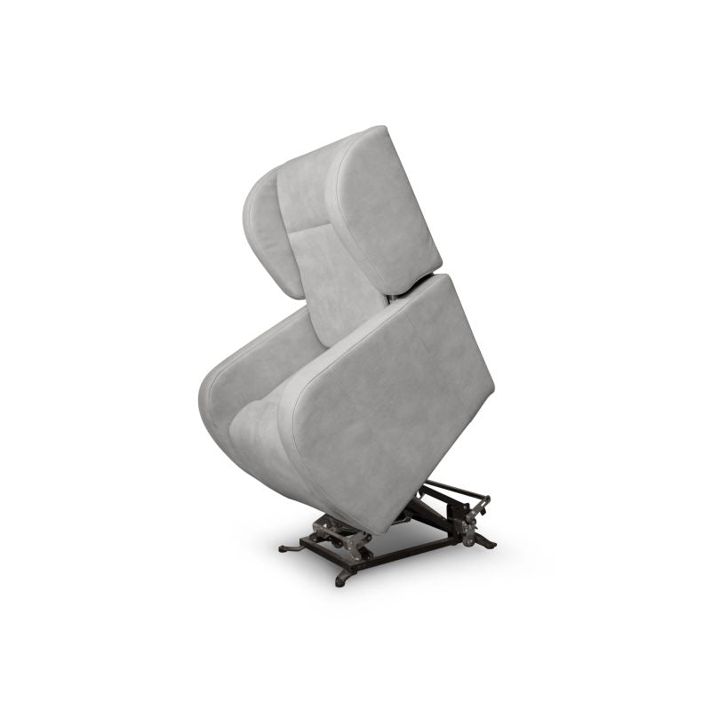 TIF - Fauteuil de relaxation électrique avec releveur en tissu imitation cuir - Gris clair