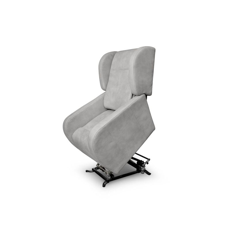 TIF - Fauteuil de relaxation électrique avec releveur en tissu imitation cuir - Gris clair