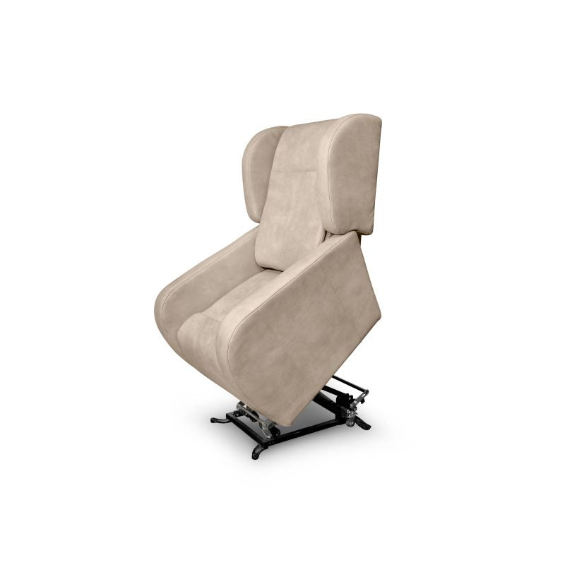 TIF - Fauteuil de relaxation électrique avec releveur en tissu imitation cuir - Naturel