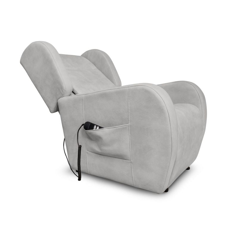 TIF - Fauteuil de relaxation électrique avec releveur en tissu imitation cuir - Gris clair